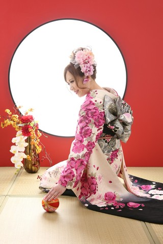 振袖-288 【ヒロミチ ナカノ】ブランド 刺繍 桜地模様 | 姫路の振袖 袴