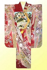 振袖-85　辻ヶ花　レッド